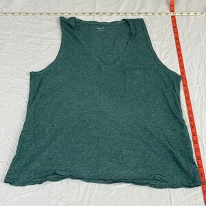 Madewell V-neck Tank Top Heathered Green